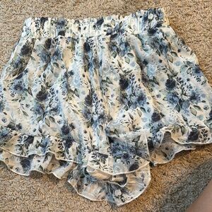 Floral Blue Women's Shorts